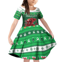 Wales Christmas Family Matching Off Shoulder Short Dress and Hawaiian Shirt Cymru Dragon Nadolig Llawen - Wonder Print Shop