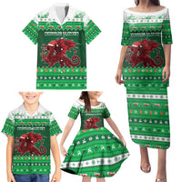 Wales Christmas Family Matching Puletasi and Hawaiian Shirt Cymru Dragon Nadolig Llawen - Wonder Print Shop