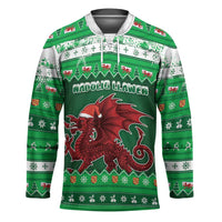 Wales Christmas Hockey Jersey Cymru Dragon Nadolig Llawen - Wonder Print Shop