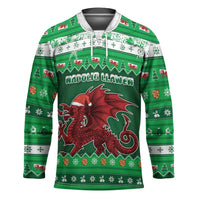 Wales Christmas Hockey Jersey Cymru Dragon Nadolig Llawen - Wonder Print Shop