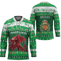 Wales Christmas Hockey Jersey Cymru Dragon Nadolig Llawen - Wonder Print Shop