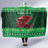 Wales Christmas Hooded Blanket Cymru Dragon Nadolig Llawen - Wonder Print Shop