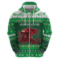 Wales Christmas Hoodie Cymru Dragon Nadolig Llawen - Wonder Print Shop