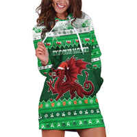 Wales Christmas Hoodie Dress Cymru Dragon Nadolig Llawen - Wonder Print Shop