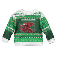 Wales Christmas Kid Ugly Christmas Sweater Cymru Dragon Nadolig Llawen - Wonder Print Shop