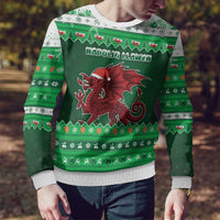 Wales Christmas Ugly Christmas Sweater Cymru Dragon Nadolig Llawen - Wonder Print Shop