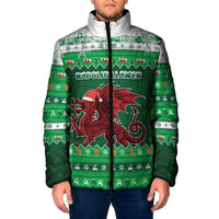 Wales Christmas Padded Jacket Cymru Dragon Nadolig Llawen - Wonder Print Shop