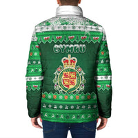 Wales Christmas Padded Jacket Cymru Dragon Nadolig Llawen - Wonder Print Shop