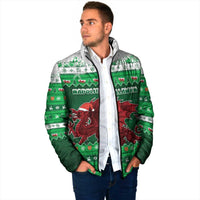 Wales Christmas Padded Jacket Cymru Dragon Nadolig Llawen - Wonder Print Shop