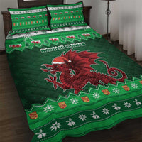Wales Christmas Quilt Bed Set Cymru Dragon Nadolig Llawen - Wonder Print Shop