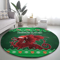 Wales Christmas Round Carpet Cymru Dragon Nadolig Llawen - Wonder Print Shop