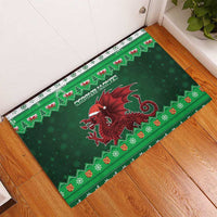 Wales Christmas Rubber Doormat Cymru Dragon Nadolig Llawen - Wonder Print Shop