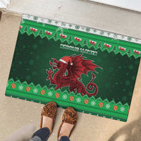 Wales Christmas Rubber Doormat Cymru Dragon Nadolig Llawen - Wonder Print Shop