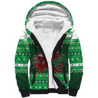 Wales Christmas Sherpa Hoodie Cymru Dragon Nadolig Llawen - Wonder Print Shop