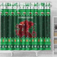 Wales Christmas Shower Curtain Cymru Dragon Nadolig Llawen - Wonder Print Shop