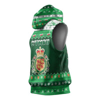 Wales Christmas Sleeveless Hoodie Cymru Dragon Nadolig Llawen - Wonder Print Shop
