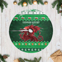 Wales Christmas Tree Skirt Cymru Dragon Nadolig Llawen - Wonder Print Shop