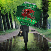 Wales Christmas Umbrella Cymru Dragon Nadolig Llawen - Wonder Print Shop