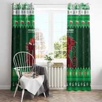 Wales Christmas Window Curtain Cymru Dragon Nadolig Llawen - Wonder Print Shop