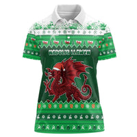 Wales Christmas Women Polo Shirt Cymru Dragon Nadolig Llawen - Wonder Print Shop