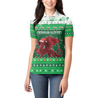 Wales Christmas Women Polo Shirt Cymru Dragon Nadolig Llawen - Wonder Print Shop
