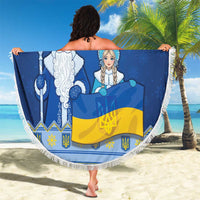 Ukraine Christmas Beach Blanket Ded Moroz And Snegurochka - Wonder Print Shop