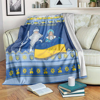 Ukraine Christmas Blanket Ded Moroz And Snegurochka - Wonder Print Shop