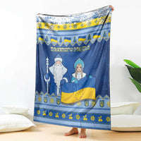 Ukraine Christmas Blanket Ded Moroz And Snegurochka - Wonder Print Shop