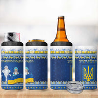 Ukraine Christmas 4 in 1 Can Cooler Tumbler Ded Moroz And Snegurochka - Wonder Print Shop