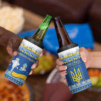 Ukraine Christmas 4 in 1 Can Cooler Tumbler Ded Moroz And Snegurochka - Wonder Print Shop