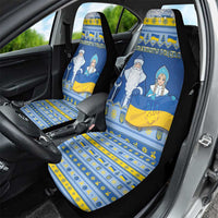 Ukraine Christmas Car Seat Cover Ded Moroz And Snegurochka - Wonder Print Shop