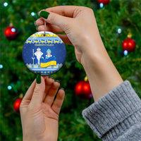 Ukraine Christmas Ceramic Ornament Ded Moroz And Snegurochka - Wonder Print Shop