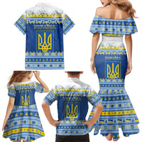 Ukraine Christmas Family Matching Mermaid Dress and Hawaiian Shirt Ded Moroz And Snegurochka - Wonder Print Shop