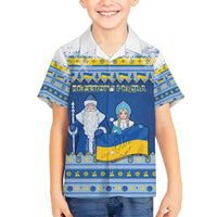 Ukraine Christmas Family Matching Puletasi and Hawaiian Shirt Ded Moroz And Snegurochka - Wonder Print Shop