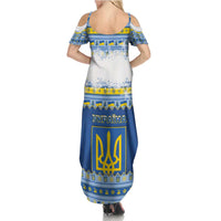 Ukraine Christmas Family Matching Summer Maxi Dress and Hawaiian Shirt Ded Moroz And Snegurochka - Wonder Print Shop