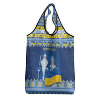 Ukraine Christmas Grocery Bag Ded Moroz And Snegurochka - Wonder Print Shop
