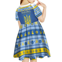 Ukraine Christmas Kid Short Sleeve Dress Ded Moroz And Snegurochka - Wonder Print Shop