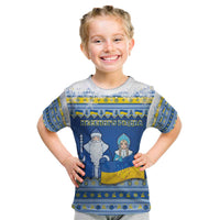 Ukraine Christmas Kid T Shirt Ded Moroz And Snegurochka - Wonder Print Shop