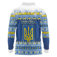Ukraine Christmas Long Sleeve Polo Shirt Ded Moroz And Snegurochka - Wonder Print Shop
