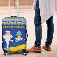 Ukraine Christmas Luggage Cover Ded Moroz And Snegurochka - Wonder Print Shop