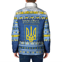 Ukraine Christmas Padded Jacket Ded Moroz And Snegurochka - Wonder Print Shop