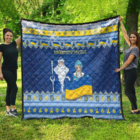 Ukraine Christmas Quilt Ded Moroz And Snegurochka - Wonder Print Shop