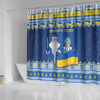 Ukraine Christmas Shower Curtain Ded Moroz And Snegurochka - Wonder Print Shop