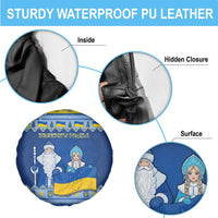 Ukraine Christmas Spare Tire Cover Ded Moroz And Snegurochka - Wonder Print Shop