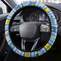 Ukraine Christmas Steering Wheel Cover Ded Moroz And Snegurochka - Wonder Print Shop