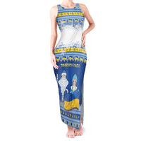 Ukraine Christmas Tank Maxi Dress Ded Moroz And Snegurochka - Wonder Print Shop