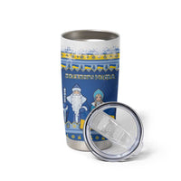 Ukraine Christmas Tumbler Cup Ded Moroz And Snegurochka - Wonder Print Shop