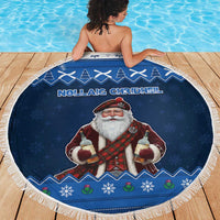 Scotland Christmas Beach Blanket Scottish Santa Claus - Wonder Print Shop