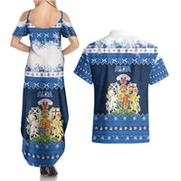 Scotland Christmas Couples Matching Summer Maxi Dress and Hawaiian Shirt Scottish Santa Claus - Wonder Print Shop