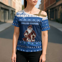 Scotland Christmas Cross Shoulder Shirt Scottish Santa Claus - Wonder Print Shop